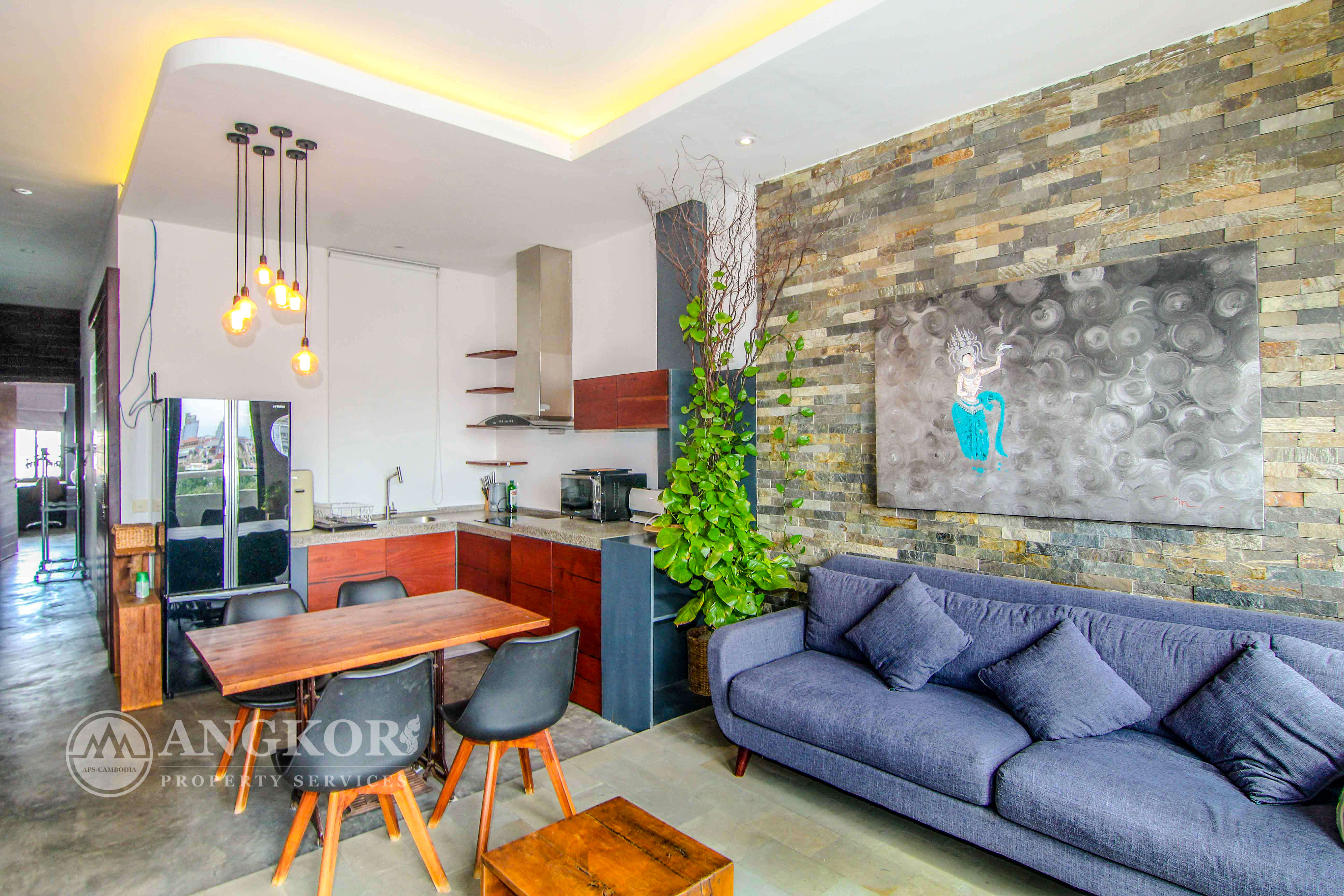 Nicely Decorated 1 Bedroom Apartment For Rent In Tonle Bassac Area.