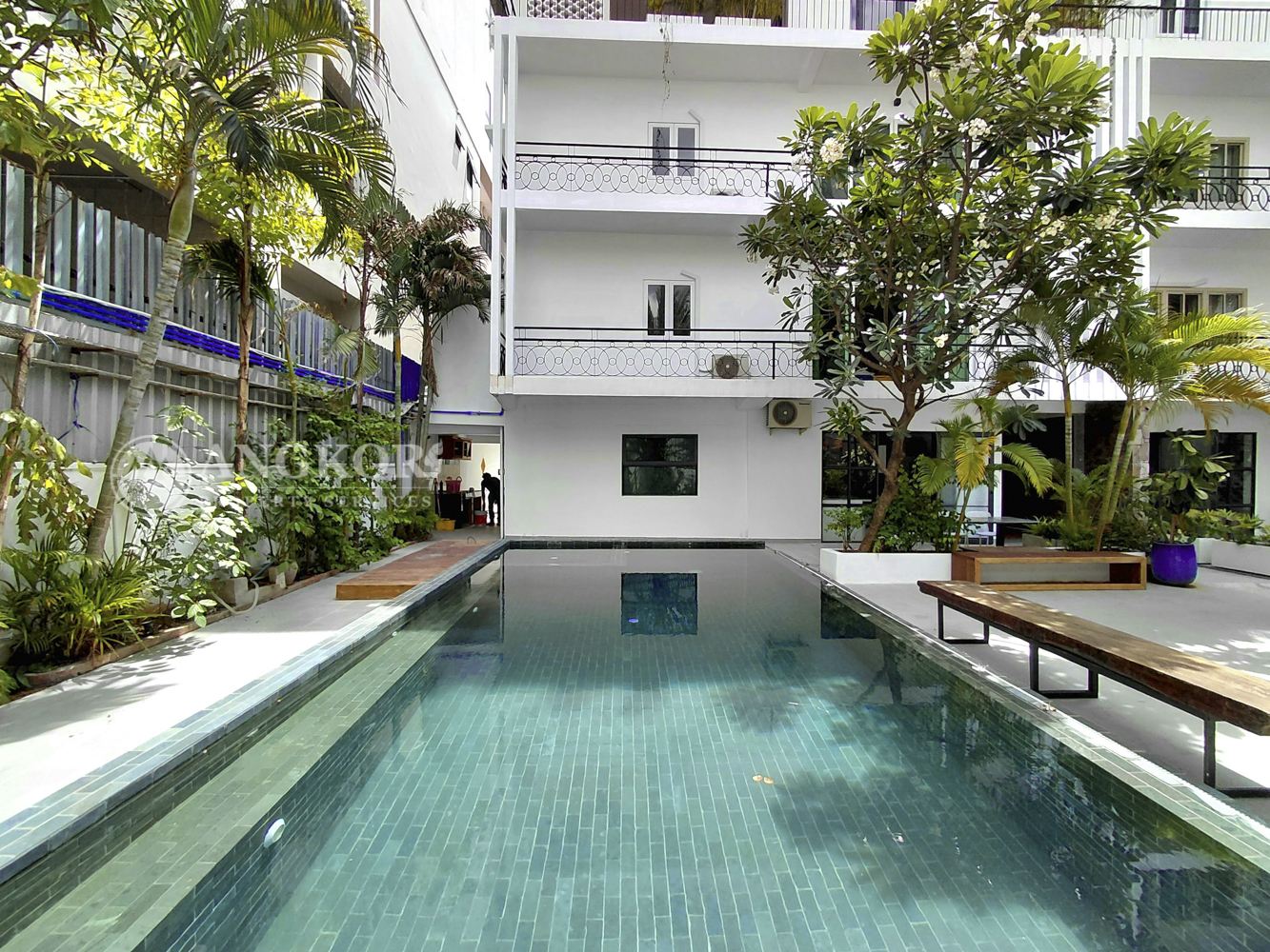 Ground Floor - A Gorgeous Renovated 1-Bedroom Apartment for Rent in Tonle Bassac Neighborhood.